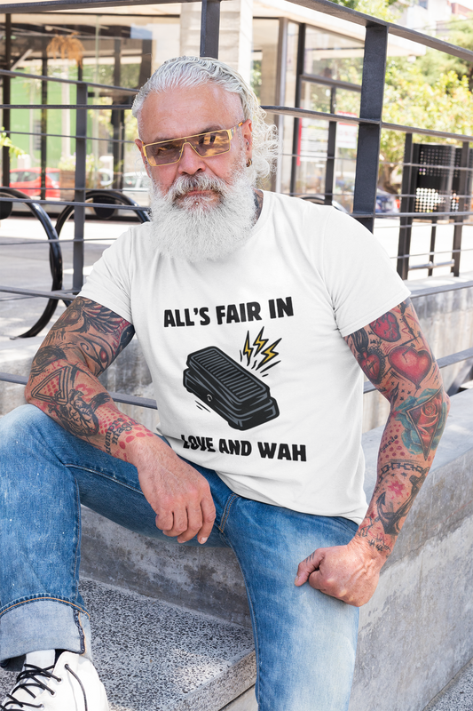 "All's Fair In Love And Wah" Unisex Guitar T-Shir