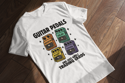 "Guitar Pedals Are Just Adult Trading Cards" Unisex Guitar T-Shirt