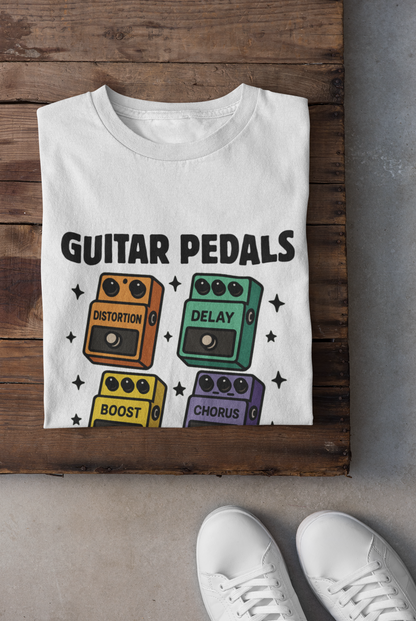 "Guitar Pedals Are Just Adult Trading Cards" Unisex Guitar T-Shirt