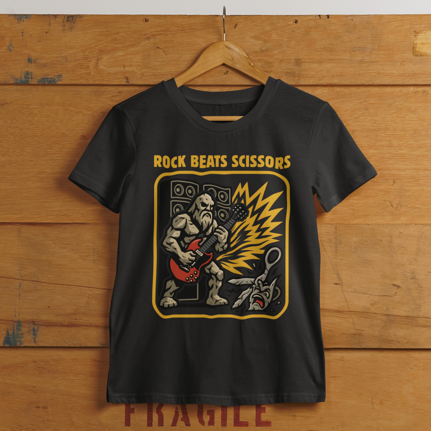 Rock Beats Scissors Guitar T Shirt
